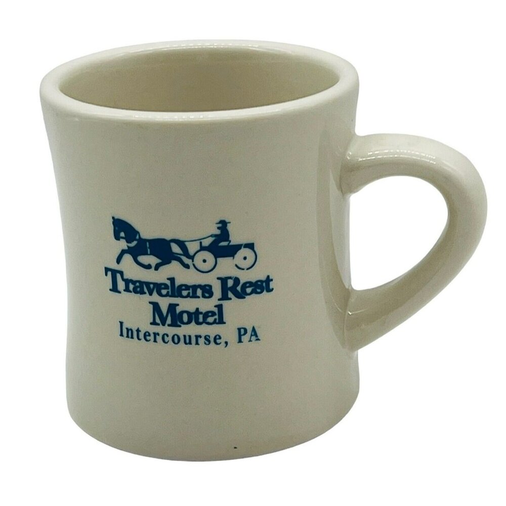 Travelers Rest Motel Intercourse PA Mug Diner Style Pennsylvania 4 inch